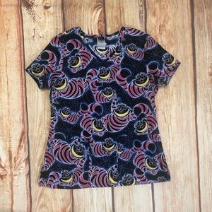 ❤️SOLD❤️Disney Cheshire Cat Scrub Shirt Short Sleeve